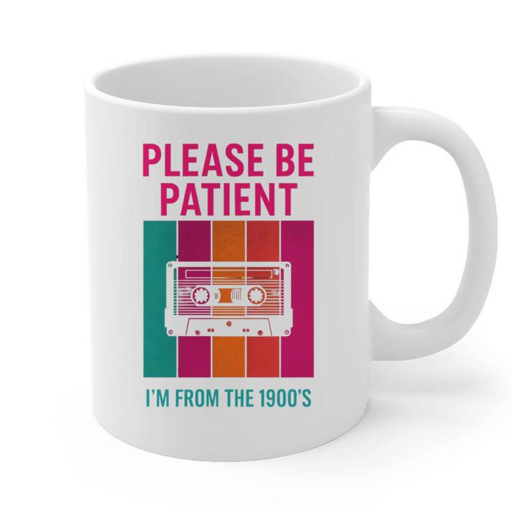 Please Be Patient I'm From The 1900s Retro Cassette Tape Premium Tri-Blend Graphic Print Coffee Mug