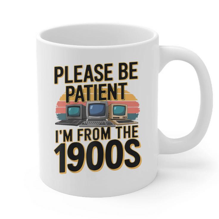 Please Be Patient I'm From The 1900s Retro Computer Raglan Baseball Tee Graphic Print Coffee Mug