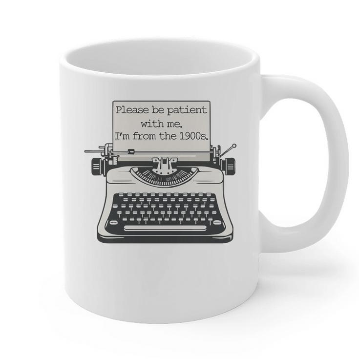 Please Be Patient With Me I'm From The 1900s Typewriter Premium Tri-Blend Graphic Print Coffee Mug