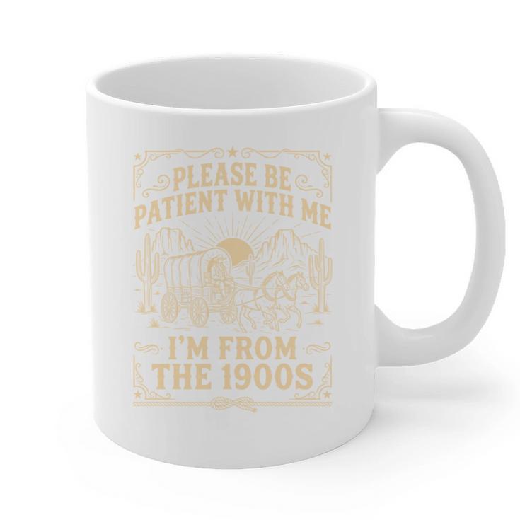 Please Be Patient With Me I'm From The 1900s Vintage Cowboy Graphic Print Coffee Mug
