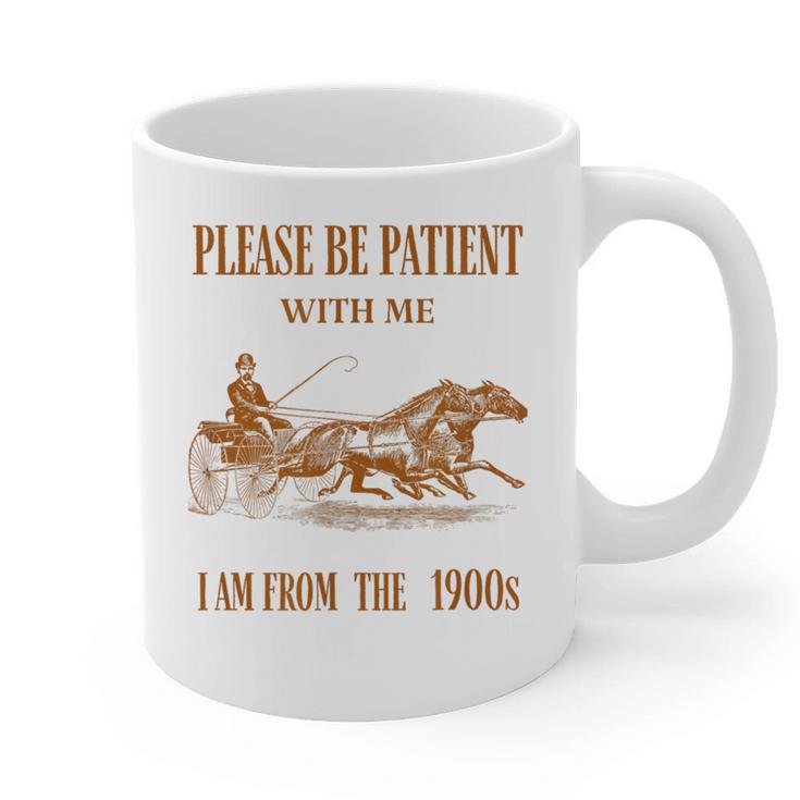 Please Be Patient With Me I'm From The 1900s Vintage Horses Graphic Print Coffee Mug