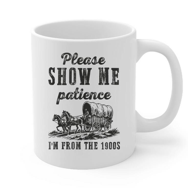 Please Show Me Patience I'm From The 1900s Vintage Horse Graphic Print Coffee Mug