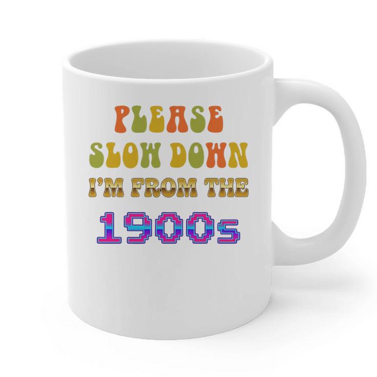Please Slow Down I'm From The 1900s Retro Vintage 70 Premium Tri-Blend Graphic Print Coffee Mug