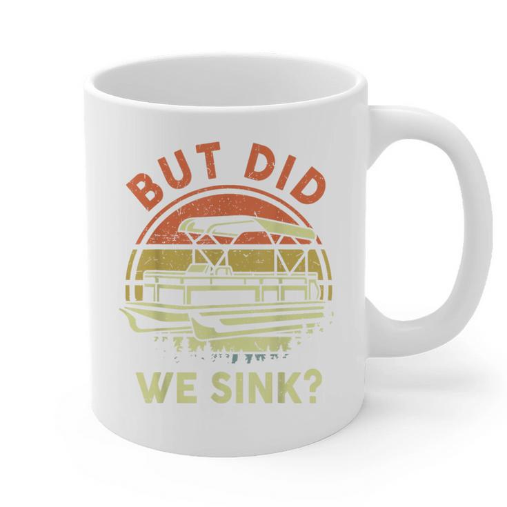Pontoon Boat Captain But Did We Sink Dad Papa Men Graphic Print Coffee Mug