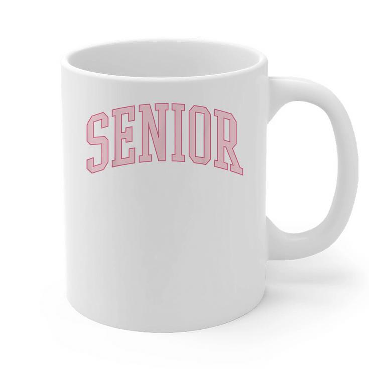 Preppy Varsity Pink Senior Graduation Graphic Print Coffee Mug