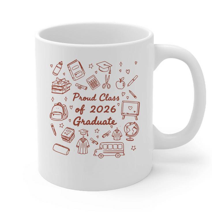 Proud Class Of 2026 Graduate Doodle Senior Graduation Premium Tri-Blend Graphic Print Coffee Mug