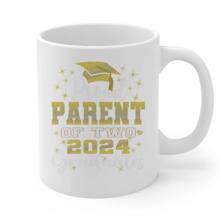 Proud Parent Of Two 2024 Graduate Class 2024 Graduation Premium Graphic Print Coffee Mug