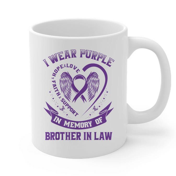 Purple In Memory Of My Brother In Law Alzheimers Awareness Graphic Print Coffee Mug