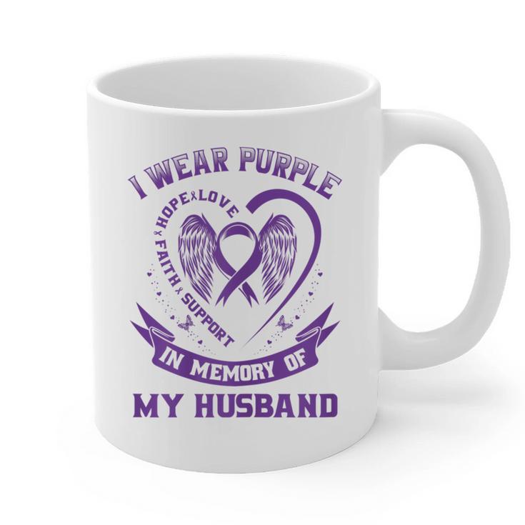 Purple In Memory Of My Husband Pancreatic Cancer Awareness Graphic Print Coffee Mug