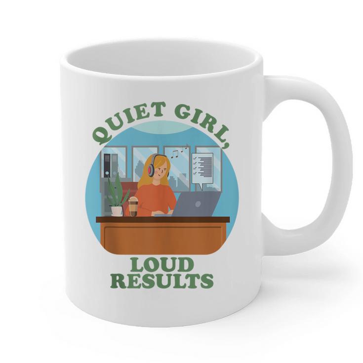 Quiet Girl Loud Results Introvert Office Staff Secretary Graphic Print Coffee Mug