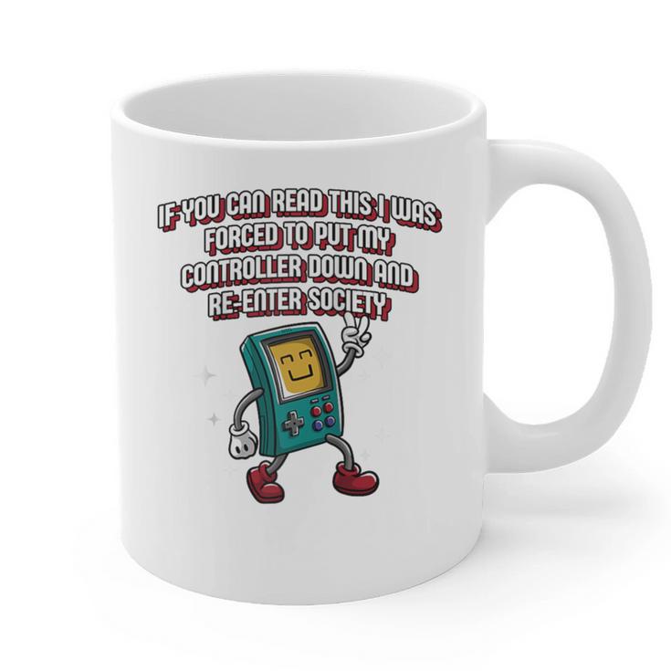 If You Can Read This Gamer Humor Gaming Introvert Raglan Baseball Tee Graphic Print Coffee Mug