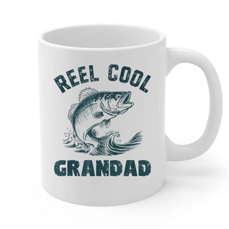 Reel Cool Grandad Fishing Grandpa Vintage Style Graphic Print Coffee Mug