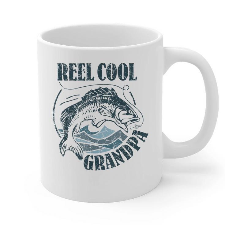 Reel Cool Grandpa Fishing Dad Father's Day Fisherman Graphic Print Coffee Mug