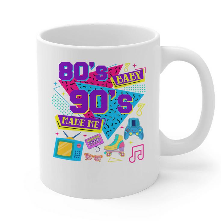 Retro 1980s 80's Baby 1990s 90's Made Me Nostalgia Birthday Premium Tri-Blend Graphic Print Coffee Mug