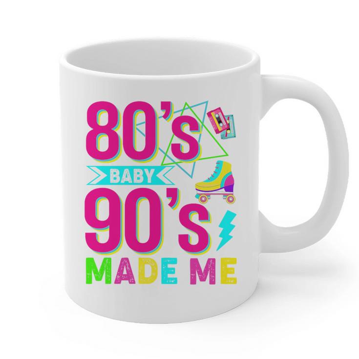 Retro 1980s 80's Baby 1990s 90's Made Me Nostalgia Vibes Premium Tri-Blend Graphic Print Coffee Mug