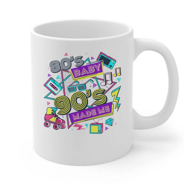 Retro 1980s 80's Baby 1990s 90's Made Me Vaporwave Nostalgia Graphic Print Coffee Mug