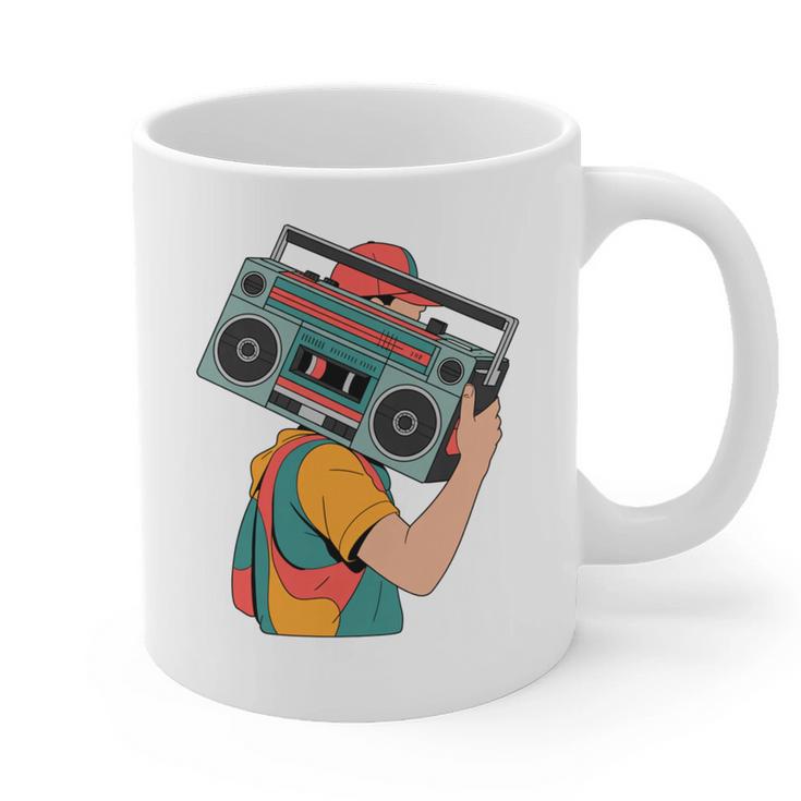Retro 90s Boombox Nostalgia Party For Music Lovers Men Women Graphic Print Coffee Mug