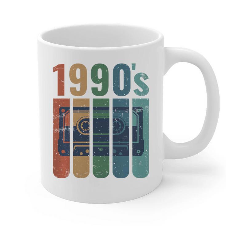 Retro Nineties Style Audio Tape Nostalgia Year 1990 Premium Tri-Blend Graphic Print Coffee Mug