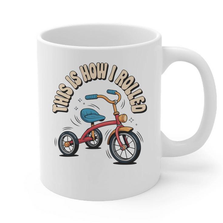 This How I Rolled Retro Tricycle 80s 90s Kid Nostalgia Graphic Print Coffee Mug