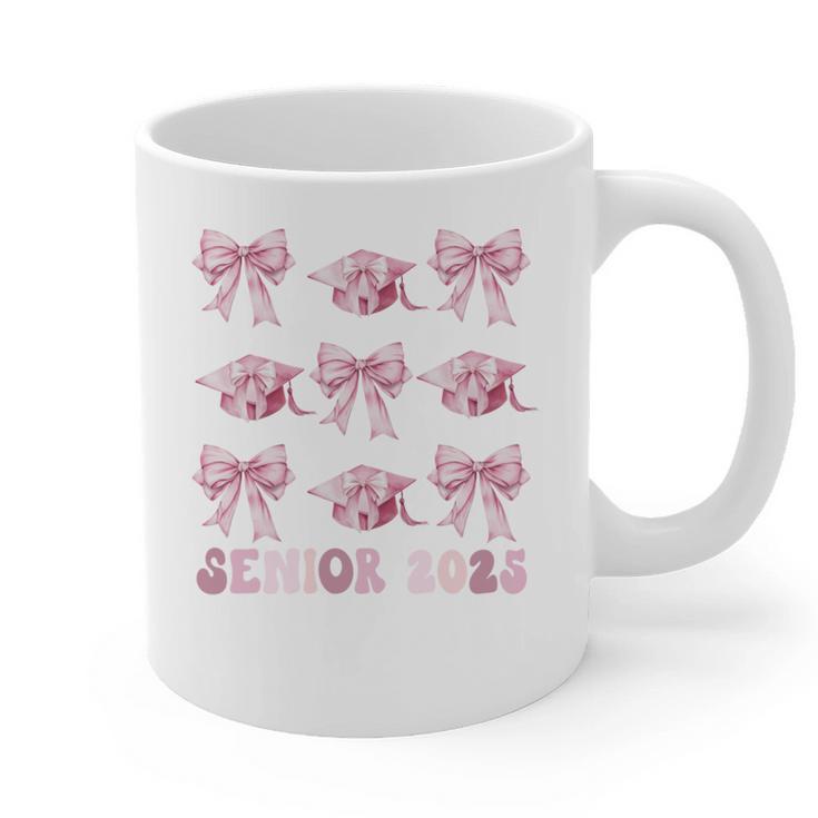Senior 2025 Coquette Pink Bow Class Of 2025 Graduation Girls Graphic Print Coffee Mug