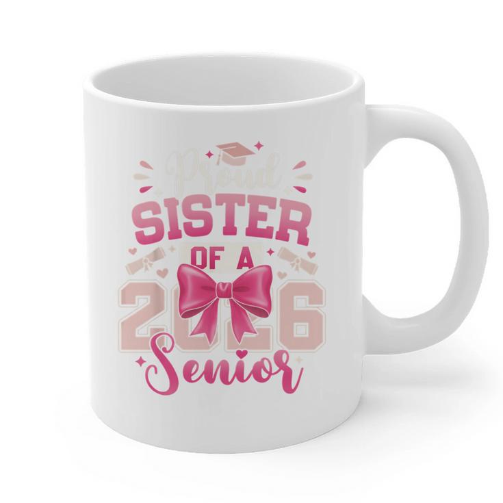 Senior 2026 Class Of 26 Coquette Pink Bow Graduation Sister Graphic Print Coffee Mug
