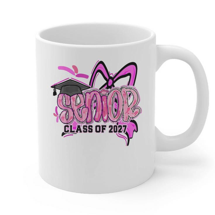 Senior 2027 Class Of 2027 Coquette Girl Pink Graduation 2027 Graphic Print Coffee Mug