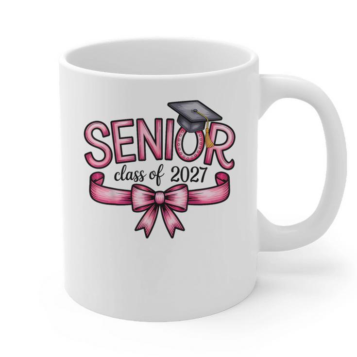 Senior Class Of 2027 Coquette Pink Bow Graduation 2027 Women Graphic Print Coffee Mug