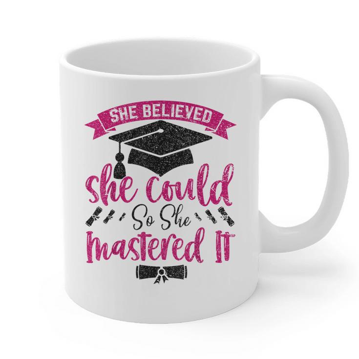 She Believed She Could So She Mastered It Graduation Graphic Print Coffee Mug