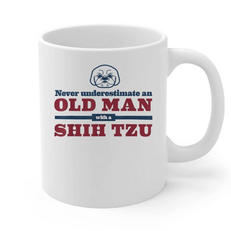 Shih Tzu Dad Shirt Never Underestimate An Old Man Gift Tee Graphic Print Coffee Mug