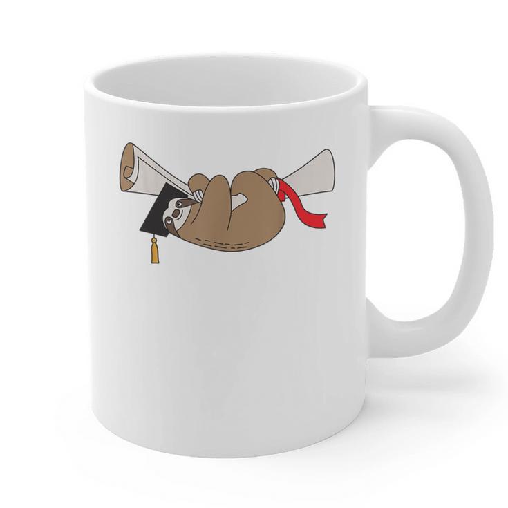 Sloth Graduation Shirt Cute Animal Diploma Grad Graphic Print Coffee Mug