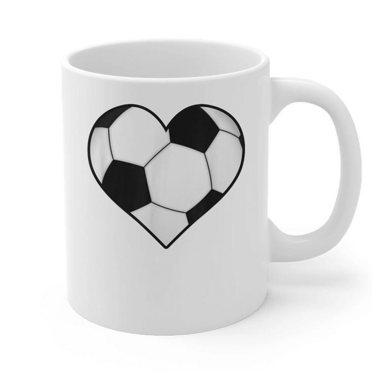Soccer Ball Heart Idea For Mom Dad Kids T-Shirt Graphic Print Coffee Mug