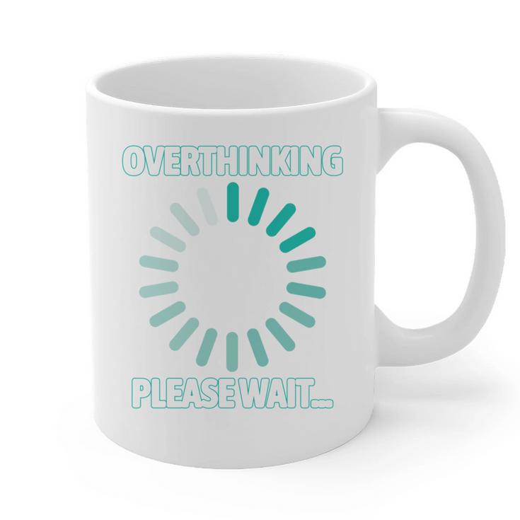 Social Introvert's Overthinking Please Wait Awkward Humor Graphic Print Coffee Mug