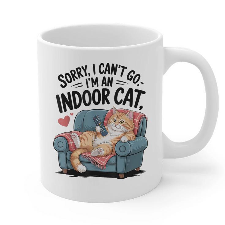 Sorry I Can’t Go I’m An Indoor Cat Couch Introvert Cat Graphic Print Coffee Mug