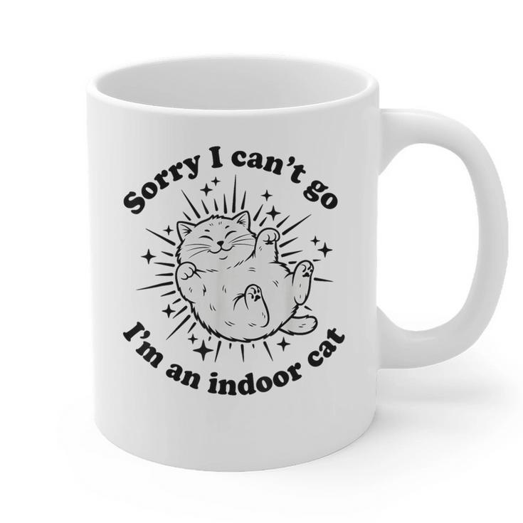 Sorry I Can't Go I'm An Indoor Cat Quote Introvert Graphic Print Coffee Mug