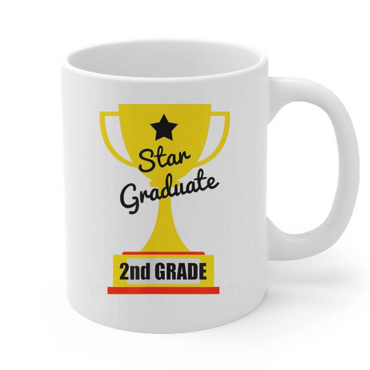 Star Graduate Second Grade Graduation Trophy Cup Graphic Print Coffee Mug