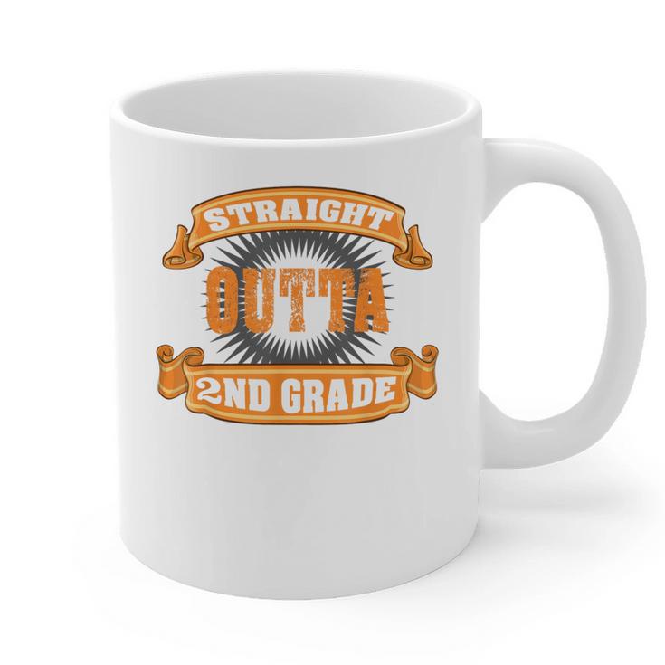 Straight Outta 2nd Grade Shirt Second Graduation Boys Girls Graphic Print Coffee Mug