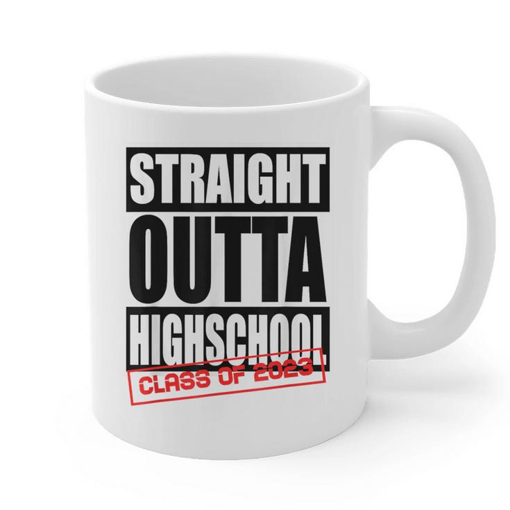 Straight Outta High School Class Of 2023 Graduation Graphic Print Coffee Mug