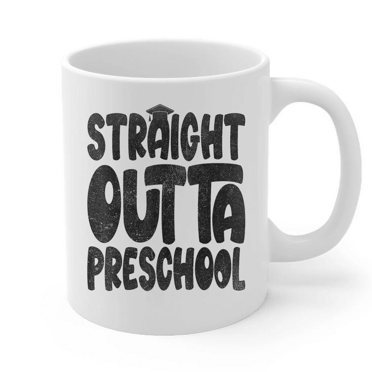 Straight Outta Preschool Graduation Cap Gown 2022 Cute Graphic Print Coffee Mug