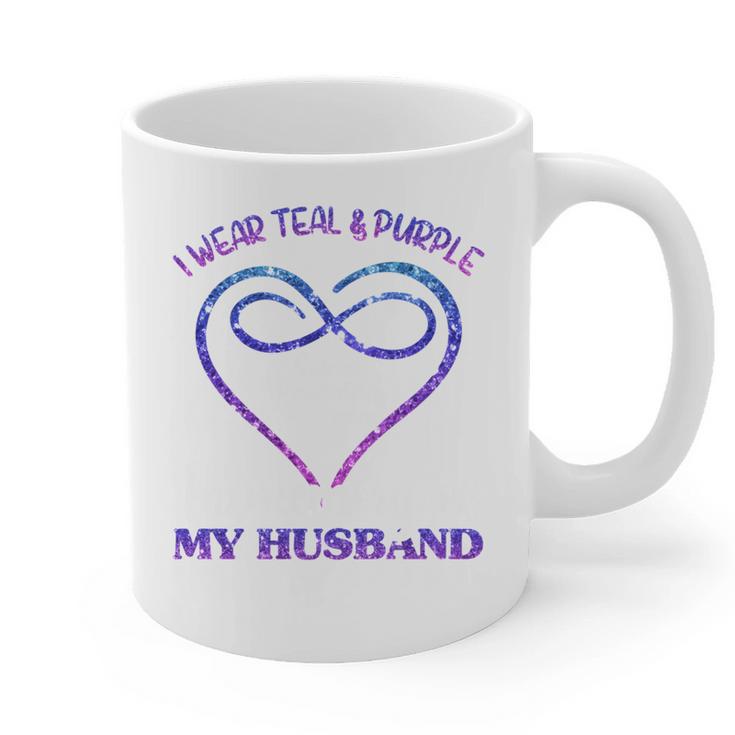 Suicide Prevention Shirt Teal & Purple In Memory Of Husband Graphic Print Coffee Mug