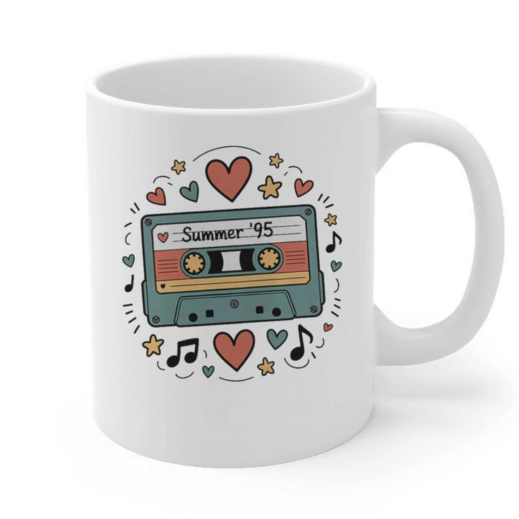 Summer ’95 Retro Cassette Tape Nostalgia Music Lover Premium Tri-Blend Graphic Print Coffee Mug