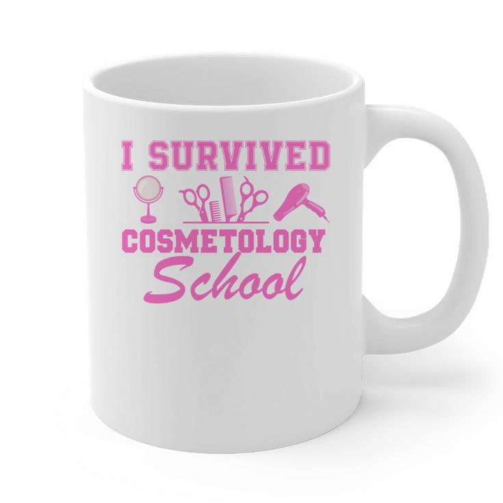 I Survived Cosmetology School Graduation Cosmetology Grad Graphic Print Coffee Mug