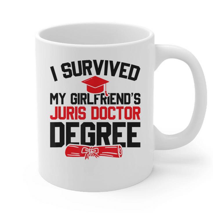 I Survived My Girlfriend's Juris Doctor Degree Graduation Graphic Print Coffee Mug