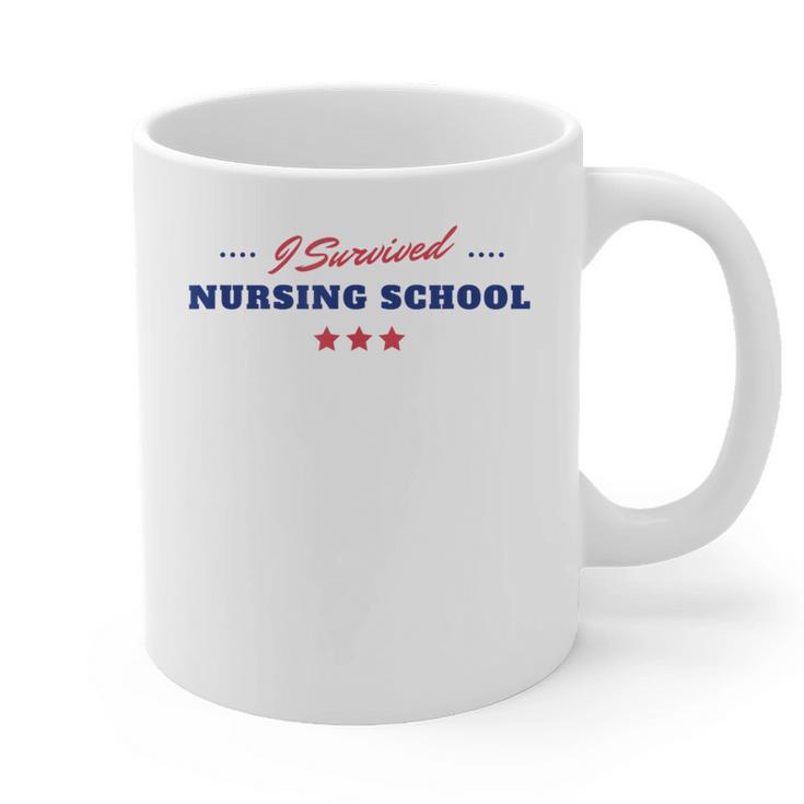 Survived Nursing School Graduation Student Graphic Print Coffee Mug