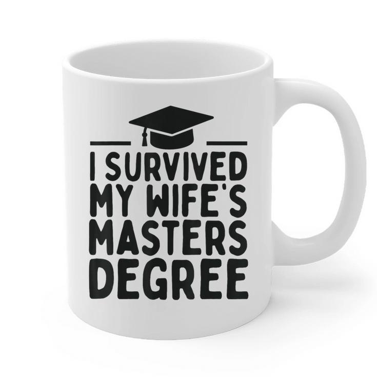 I Survived My Wife's Masters Degree Graduation Class Of 2025 Graphic Print Coffee Mug