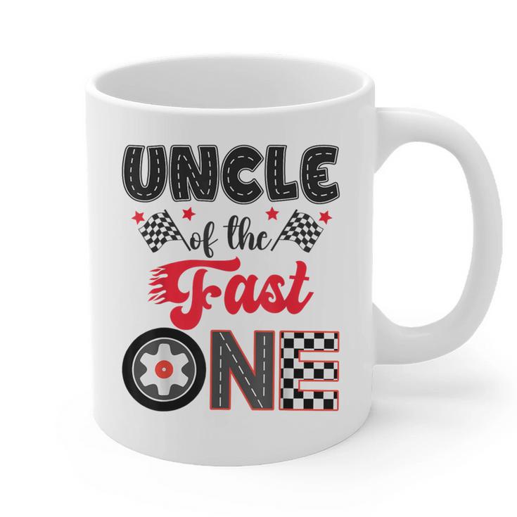 Uncle Of The Fast One Car Racing Dad 1St Birthday Boy Graphic Print Coffee Mug