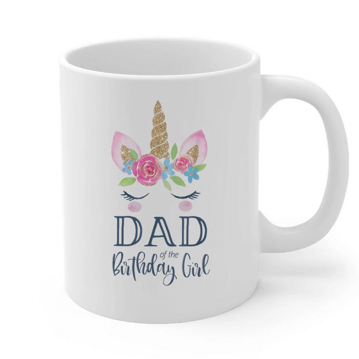 Unicorn Dad Of The Birthday Girl Shirt Matching Party Tee Graphic Print Coffee Mug