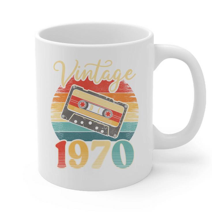 Vintage 1970 Retro Cassette Tape 70s Born Nostalgia Birthday Graphic Print Coffee Mug