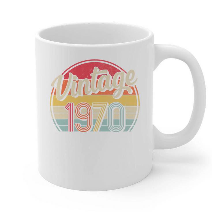 Vintage 1970 Retro Style 70's Born Nostalgia Vibe Birthday Premium Tri-Blend Graphic Print Coffee Mug