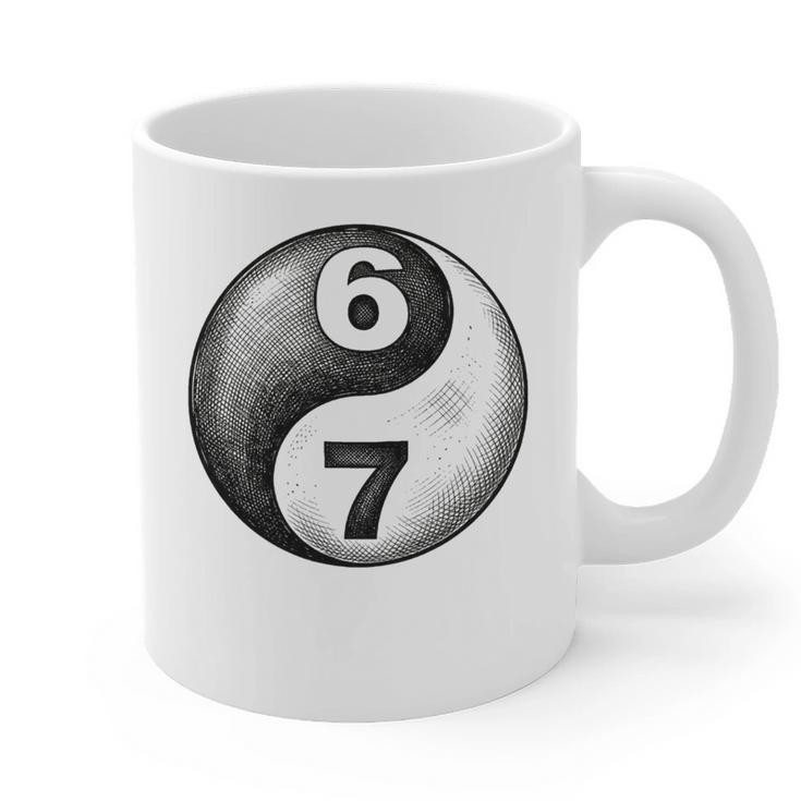 Vintage 6 7 Sketch Yin Yang Namaste Six Seven Nostalgia Graphic Print Coffee Mug