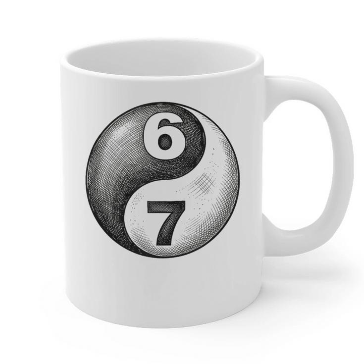 Vintage 6 7 Sketch Yin Yang Namaste Six Seven Nostalgia Graphic Print Coffee Mug